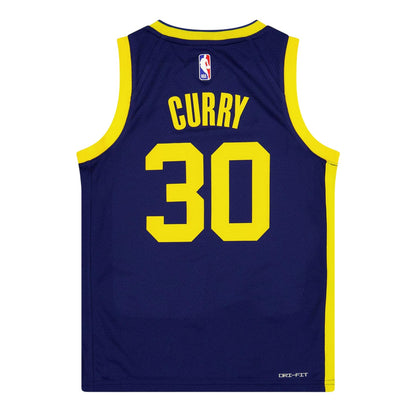 Blue - Back - Golden State Warriors Childrens-Kids Curry Nike Basketball Jersey