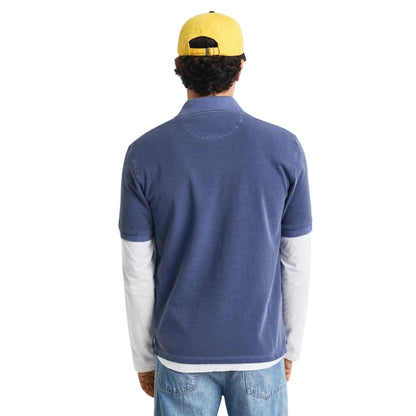 Navy - Back - Gant Mens Logo Pique Sun Faded Polo Shirt