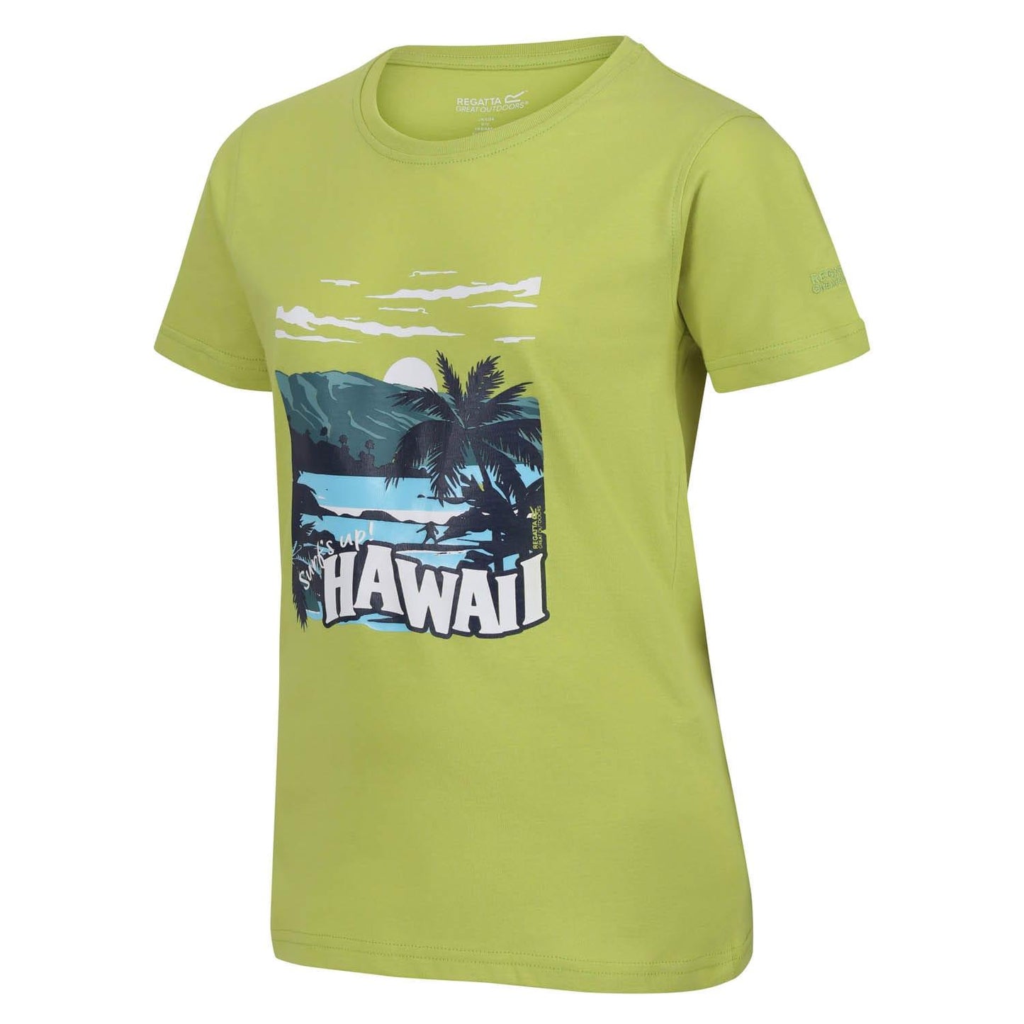 Green - Side - Regatta Childrens-Kids Bosley VI Hawaii T-Shirt
