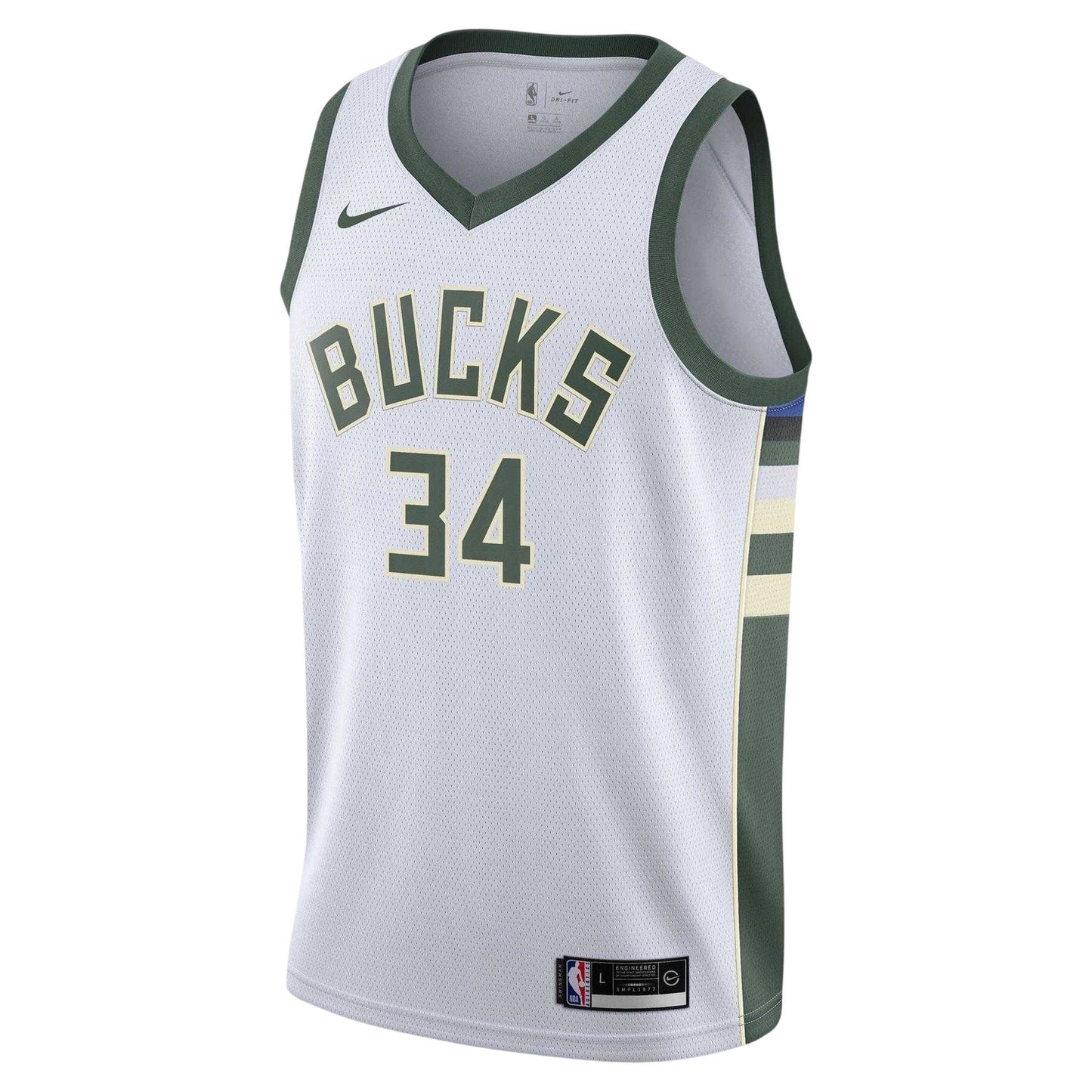 White - Front - Milwaukee Bucks Childrens-Kids Antetokounmpo Basketball Jersey