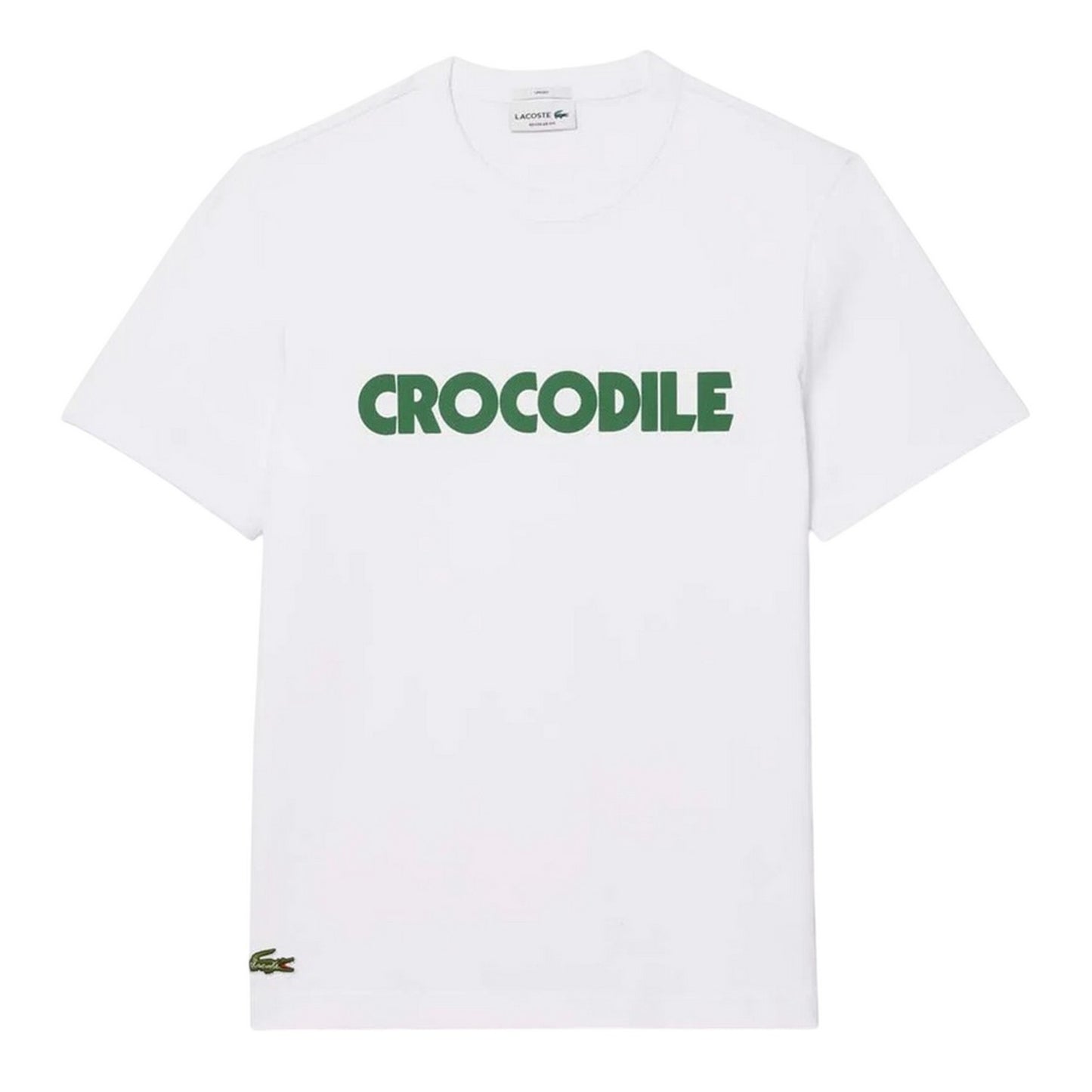 White - Front - Lacoste Mens Printed Cotton T-Shirt