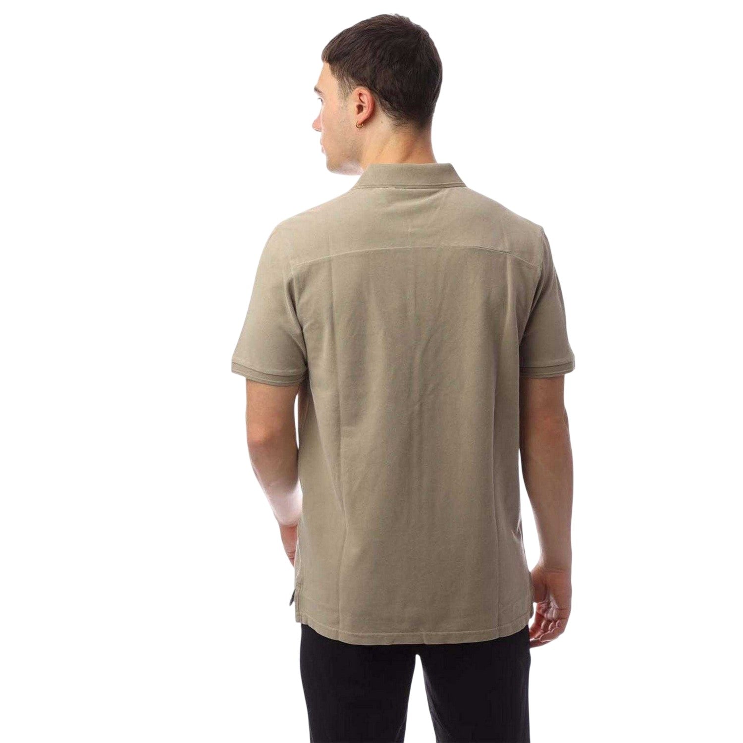 Beige - Back - Lyle & Scott Mens Pique Natural Dyed Polo Shirt