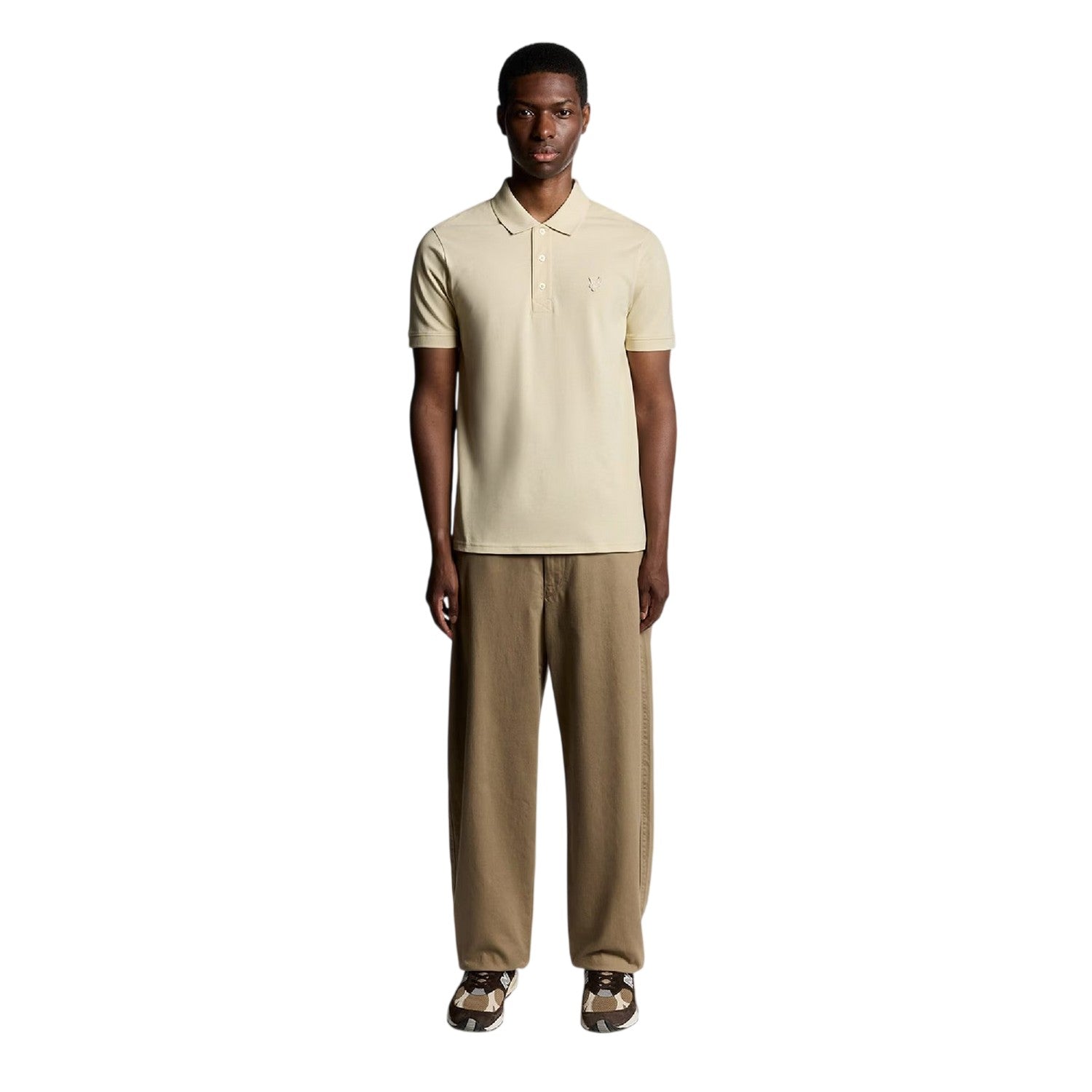 Beige - Side - Lyle & Scott Mens Superfine Polo Shirt