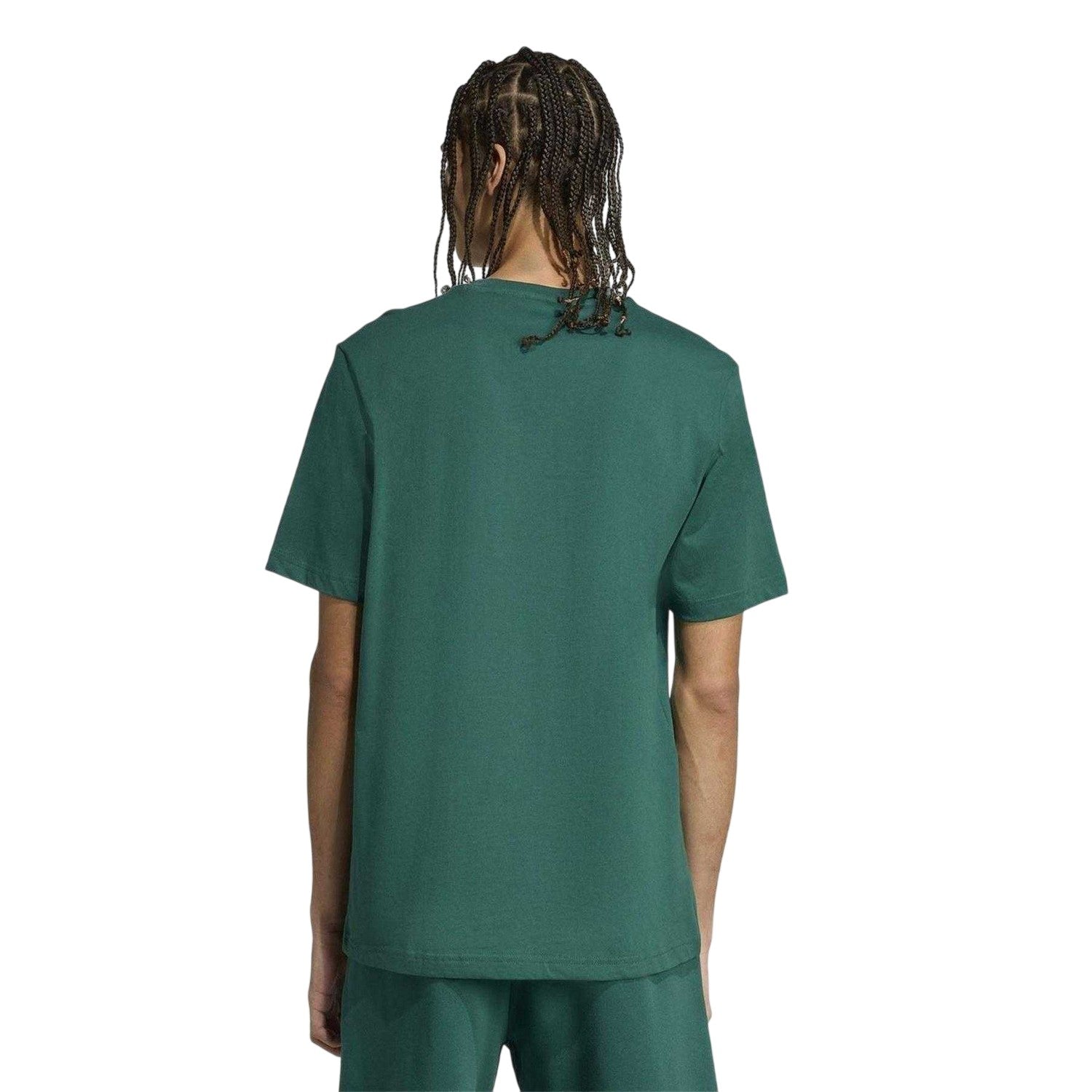 College Green - Back - Adidas Mens Logo Cotton T-Shirt