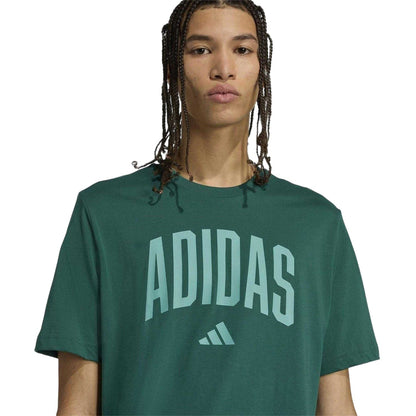 College Green - Side - Adidas Mens Logo Cotton T-Shirt