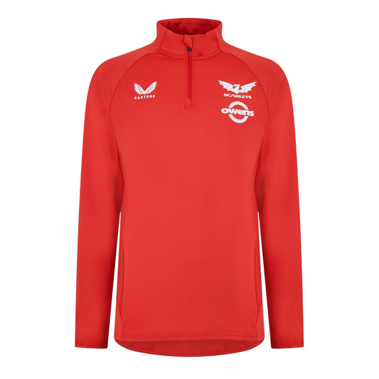 Red - Front - Castore Unisex Adult 2024-25 Scarlets Logo Midlayer