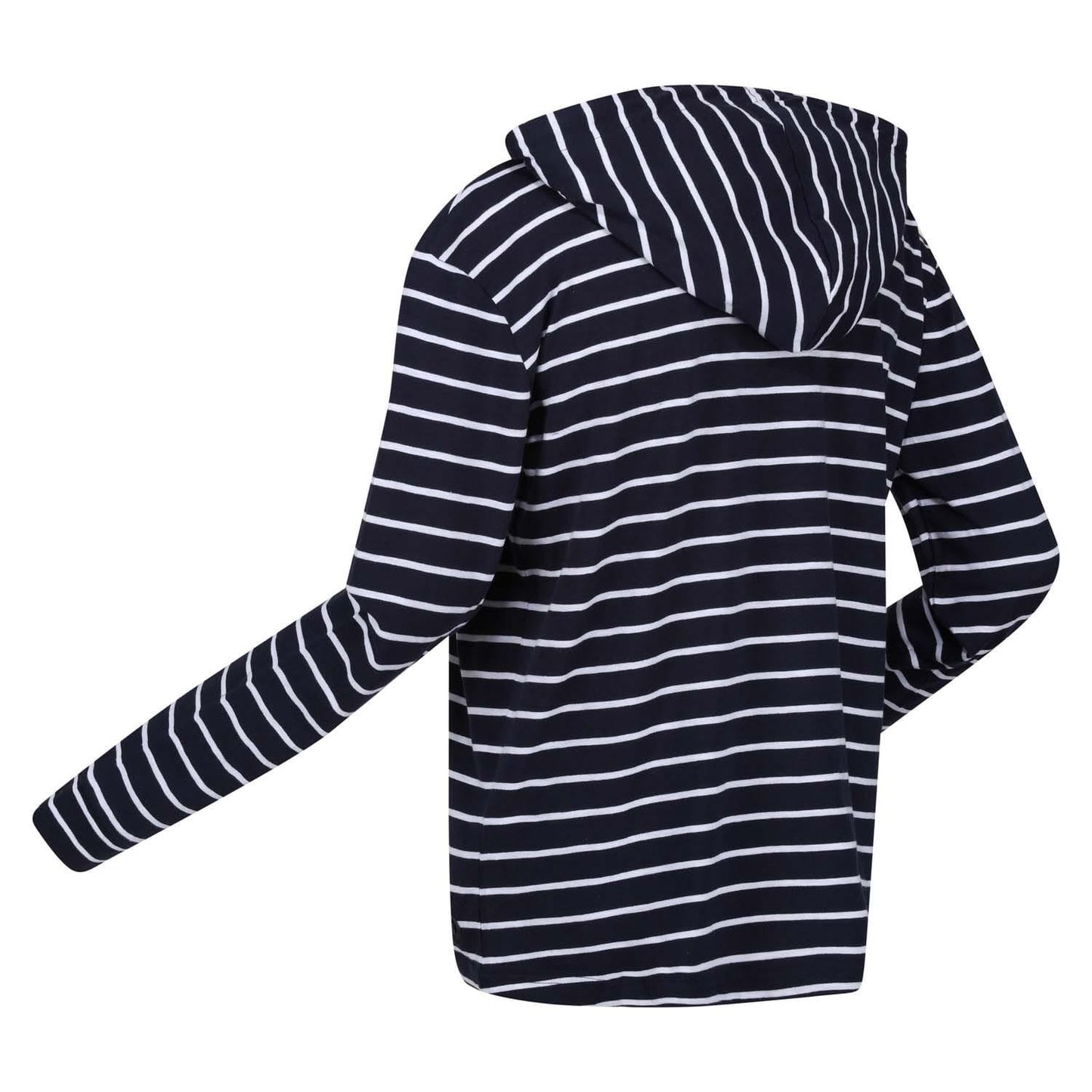 Navy-White - Back - Regatta Womens-Ladies Monsal Striped Hoodie
