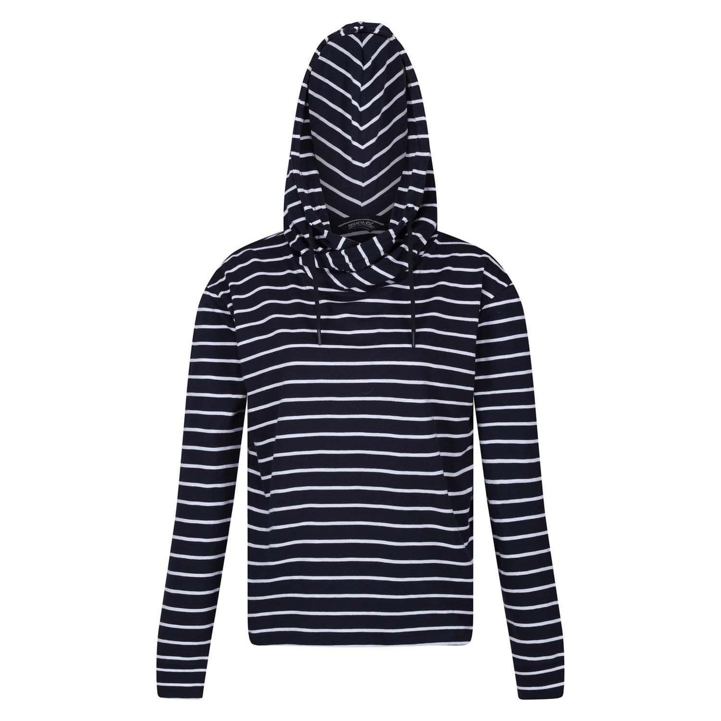 Navy-White - Side - Regatta Womens-Ladies Monsal Striped Hoodie