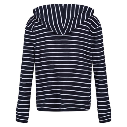 Navy-White - Lifestyle - Regatta Womens-Ladies Monsal Striped Hoodie