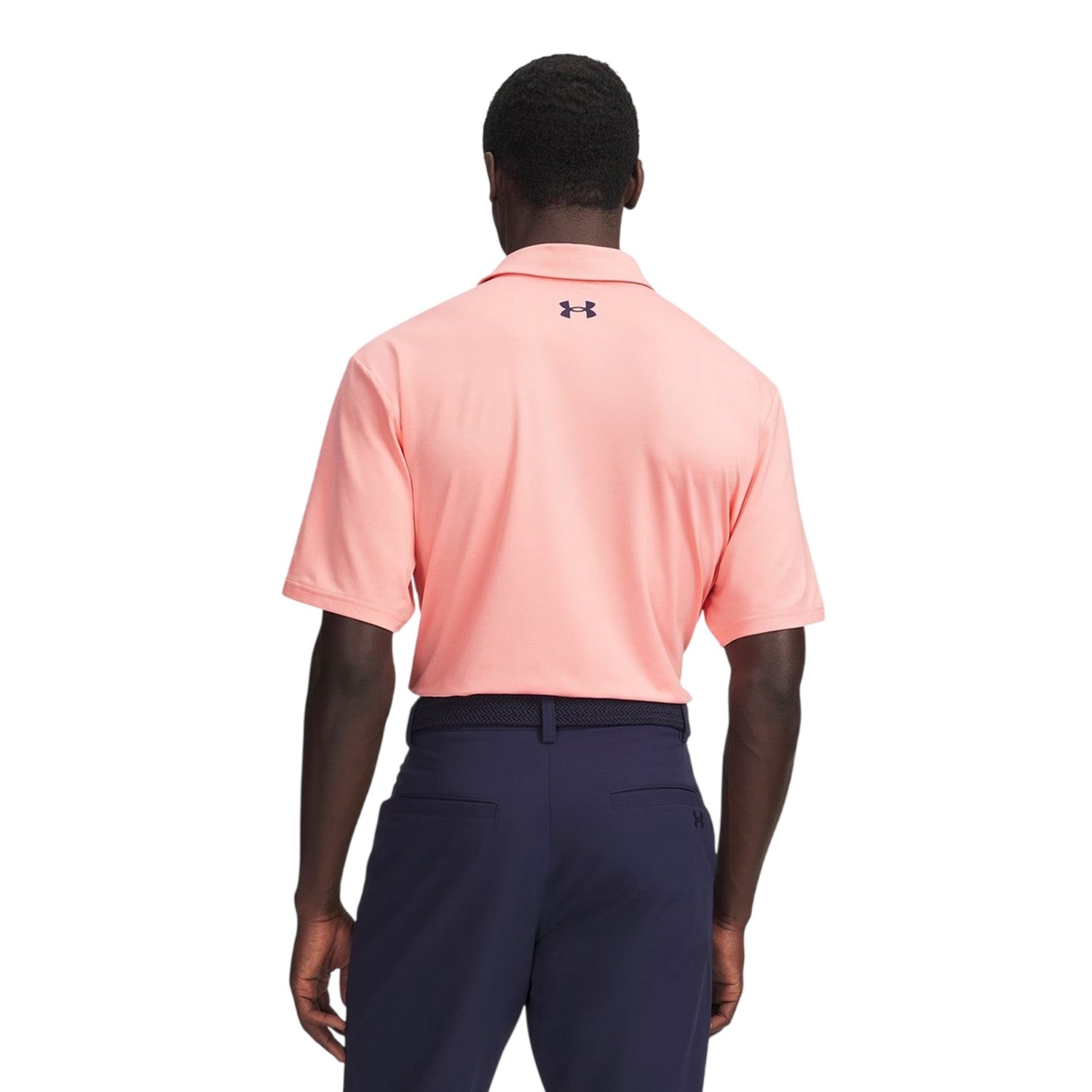 Pink-Navy - Back - Under Armour Mens Matchplay Performance Polo Shirt