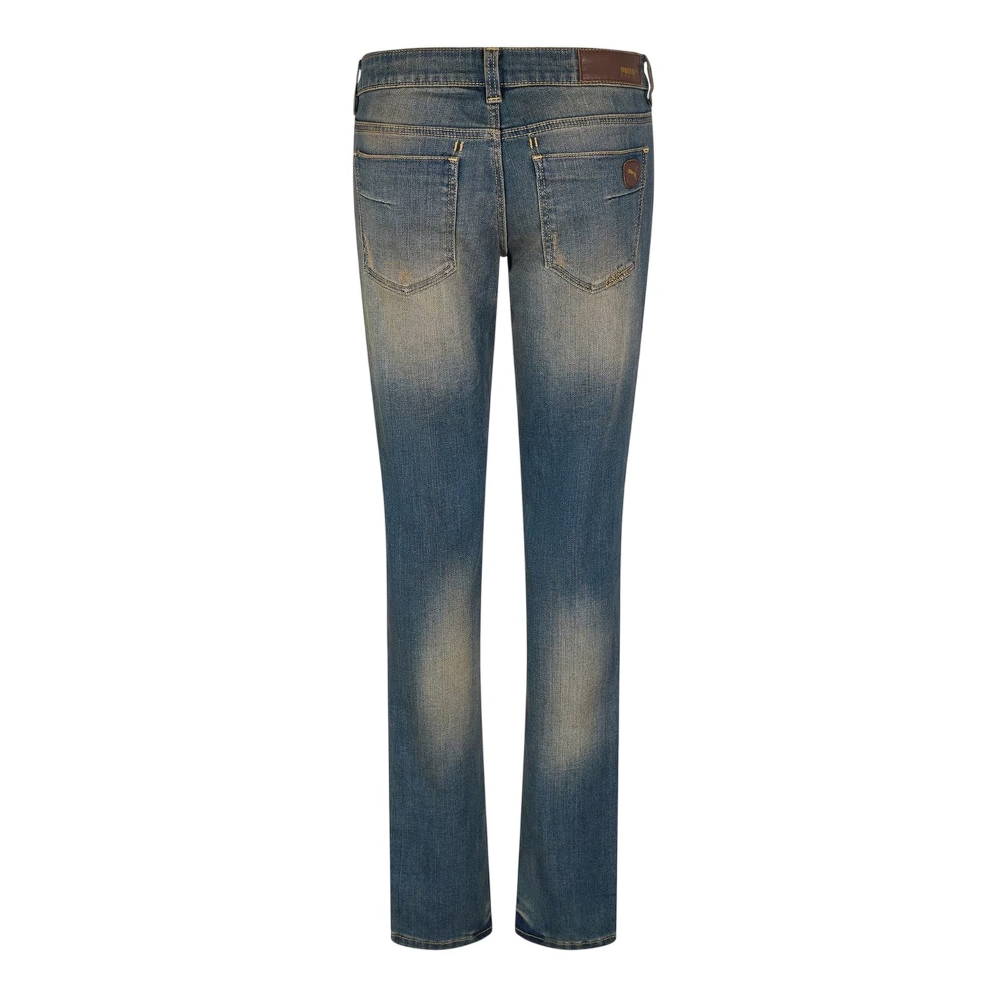 Grey - Back - Puma Womens-Ladies Faded Skinny Jeans
