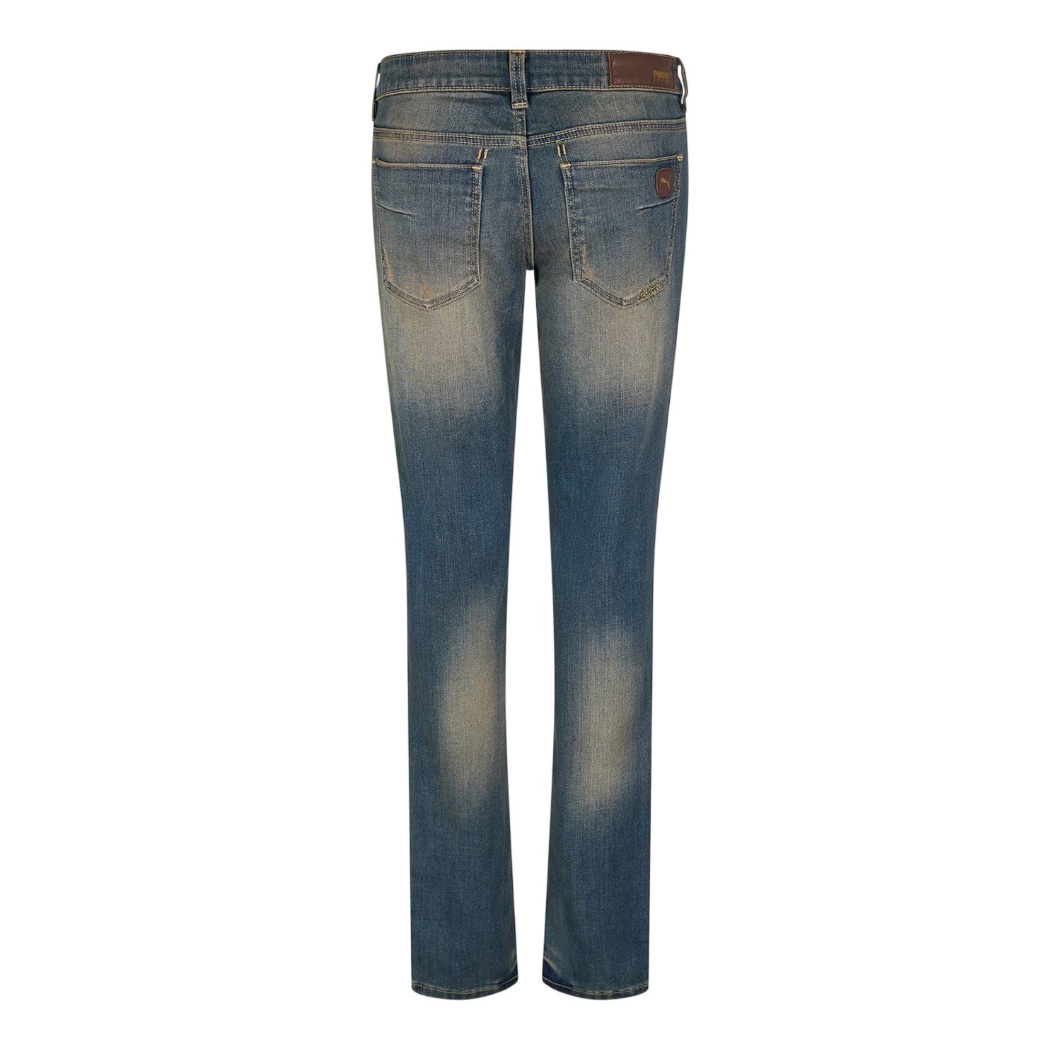Grey - Back - Puma Womens-Ladies Faded Skinny Jeans