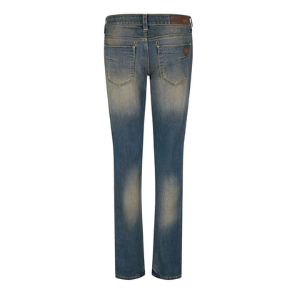 Grey - Back - Puma Womens-Ladies Faded Skinny Jeans