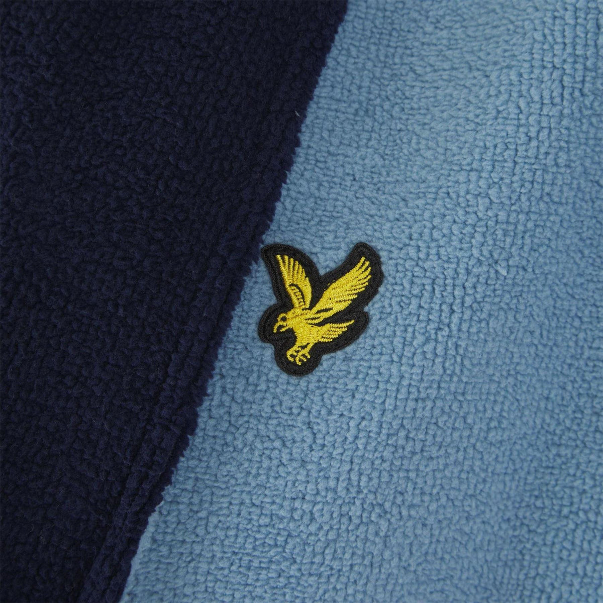Light Blue-Peacoat - Back - Lyle & Scott Mens Fleece Shawl Collar Long-Sleeved Robe
