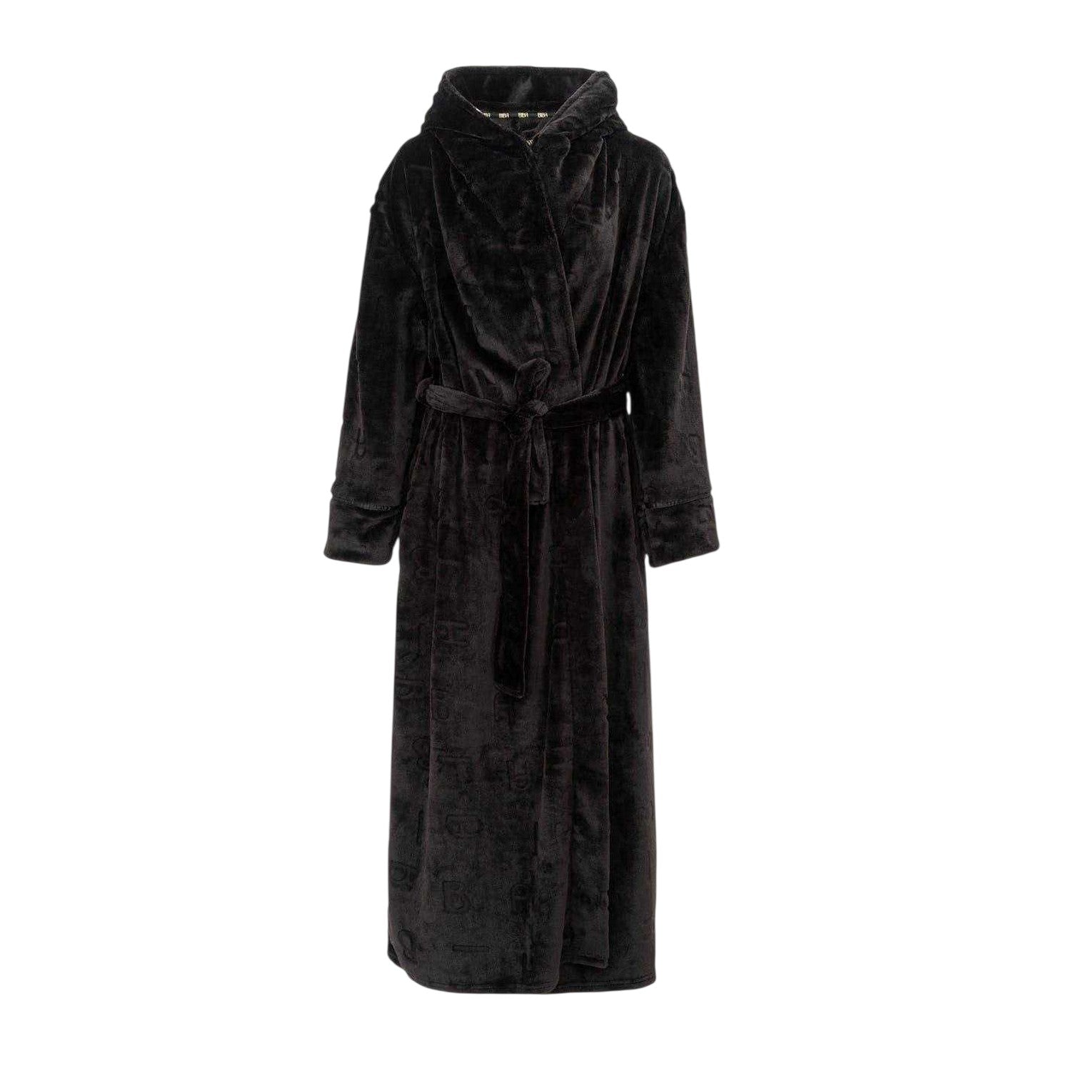 Black - Front - Biba Womens-Ladies Plain Hooded Robe