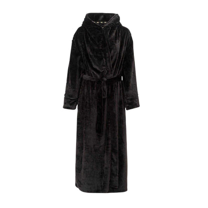 Black - Front - Biba Womens-Ladies Plain Hooded Robe