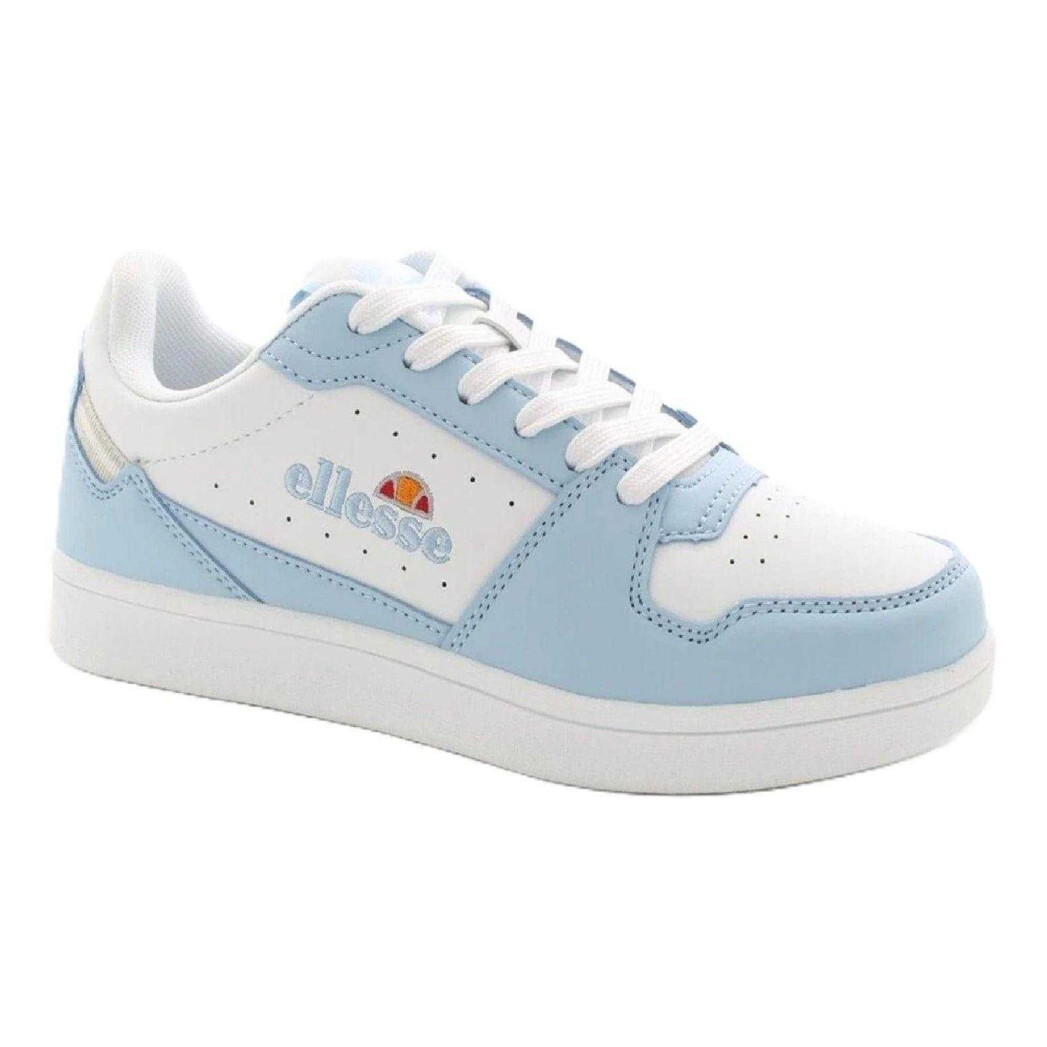 White-Skyblue Washed - Front - Ellesse Womens-Ladies Nole Athletic Trainers