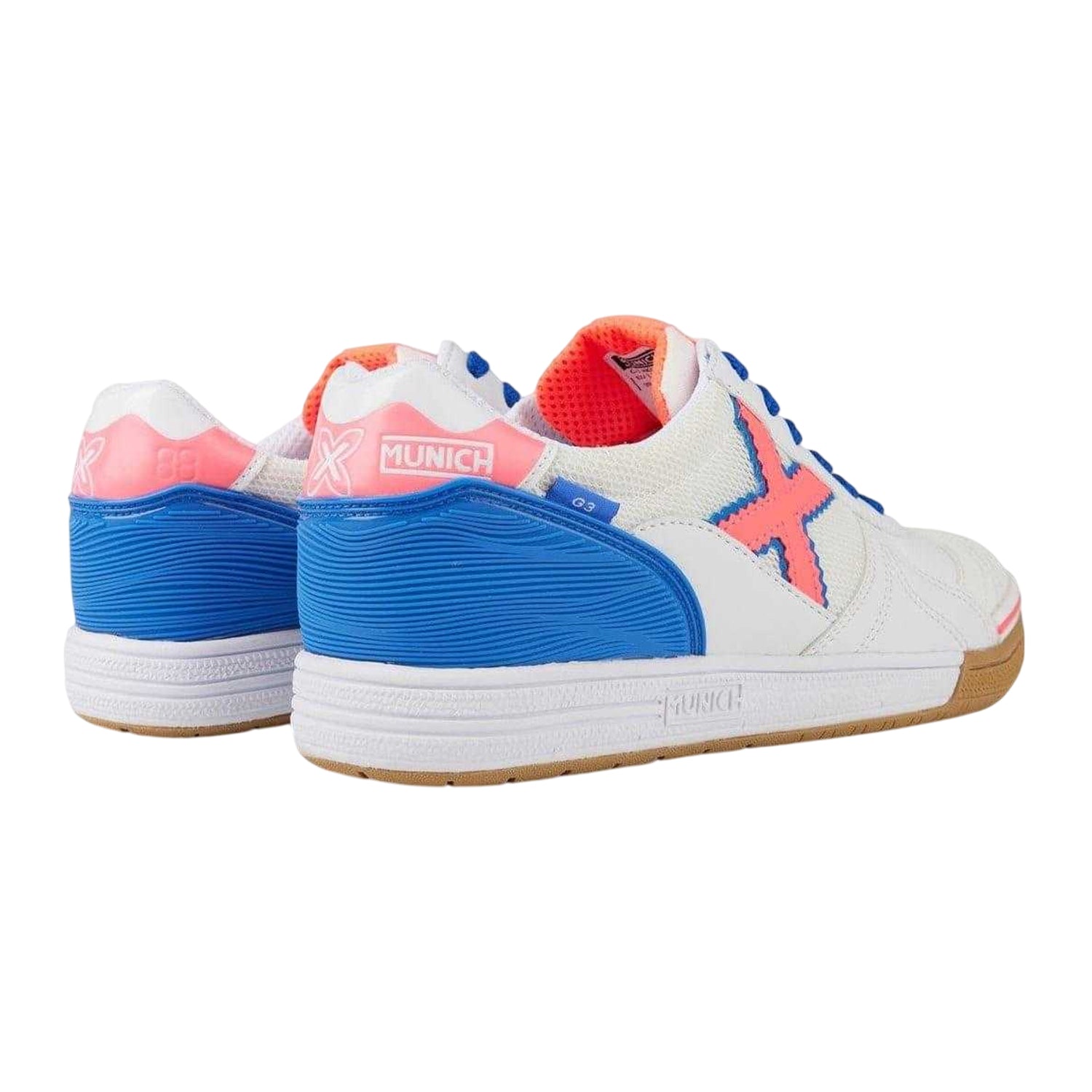 White-Crimson-Blue - Back - Munich Womens-Ladies G3 Trainers