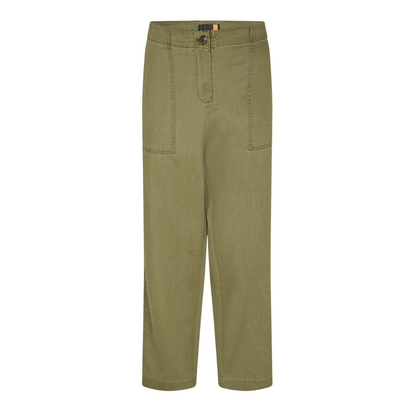 Leaf Green - Front - Timberland Womens-Ladies Linen Blend Utility Pocket Straight Chinos