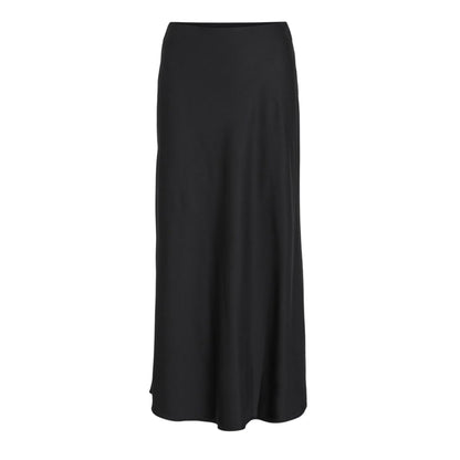 Black - Front - Vila Womens-Ladies Ellette Midi Skirt