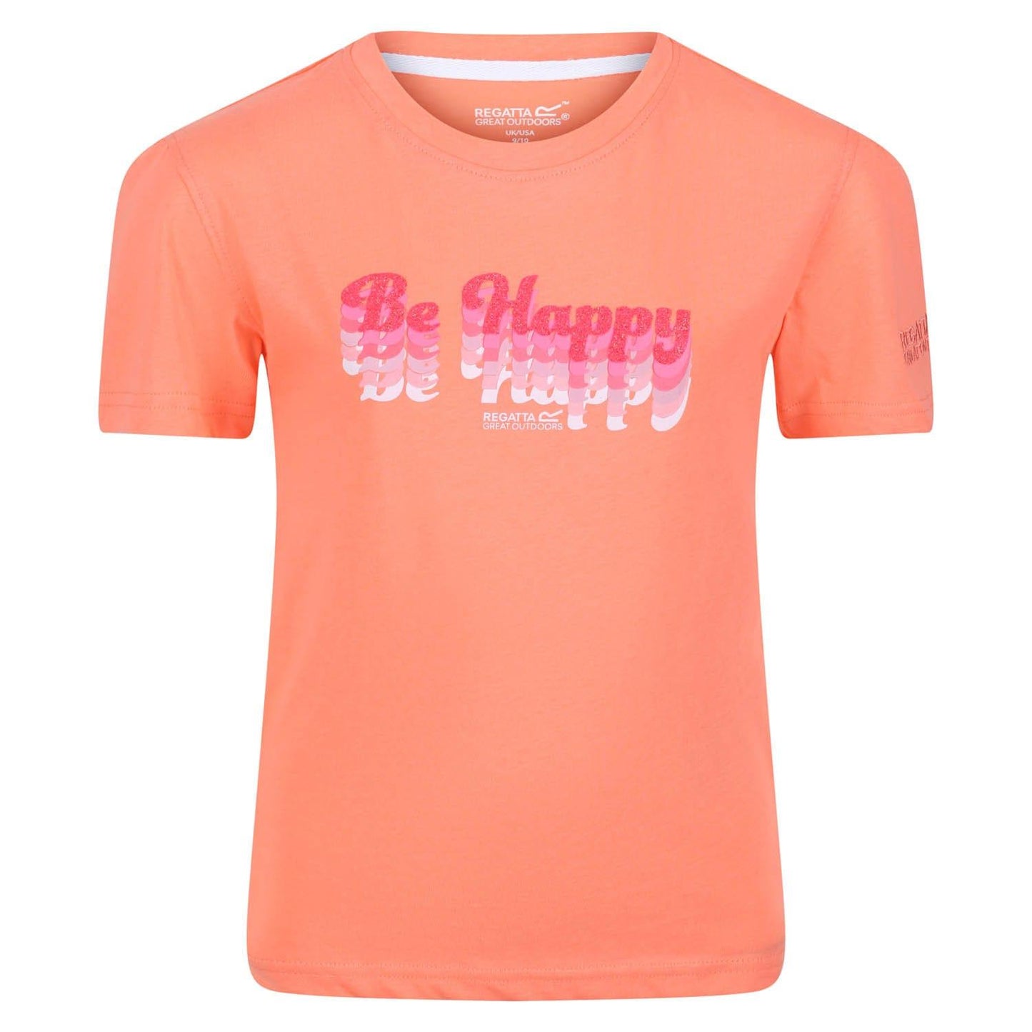 Fusion Coral - Front - Regatta Childrens-Kids Bosley V Be Happy T-Shirt