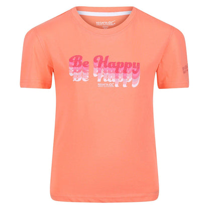 Fusion Coral - Front - Regatta Childrens-Kids Bosley V Be Happy T-Shirt