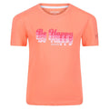 Fusion Coral - Front - Regatta Childrens-Kids Bosley V Be Happy T-Shirt