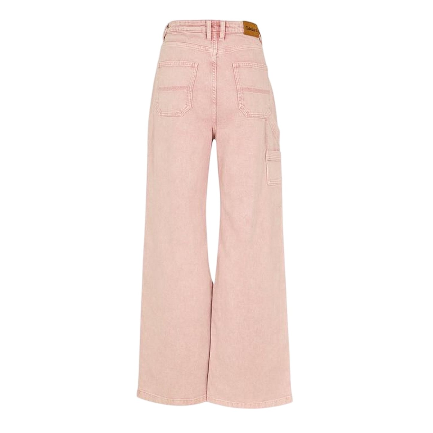 Peach Pink - Back - Timberland Womens-Ladies Washed High Rise Wide Leg Cargo Jeans