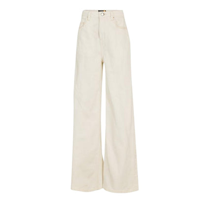 Vintage White - Front - Timberland Womens-Ladies Washed High Rise Wide Leg Cargo Jeans