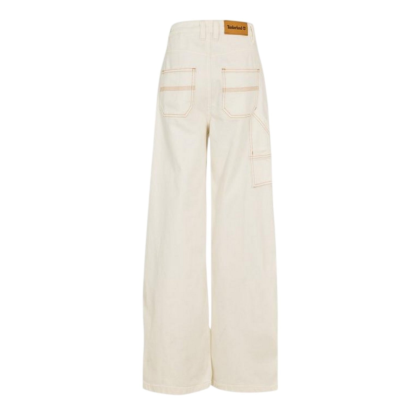 Vintage White - Back - Timberland Womens-Ladies Washed High Rise Wide Leg Cargo Jeans