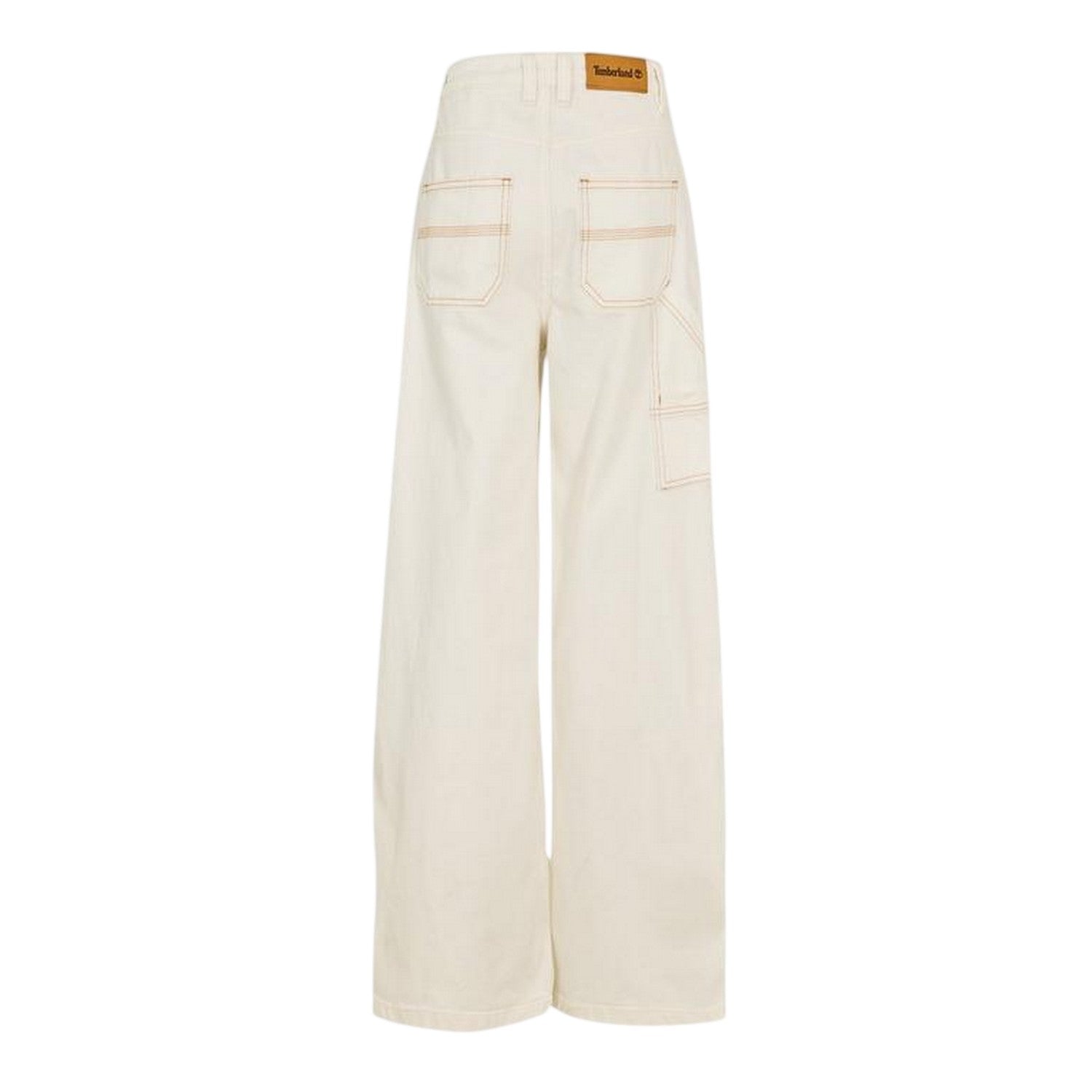 Vintage White - Back - Timberland Womens-Ladies Washed High Rise Wide Leg Cargo Jeans