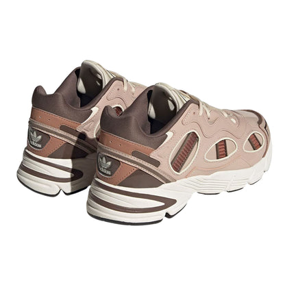 Brown-Light Brown - Back - Adidas Womens-Ladies Astir Leather Platform Trainers