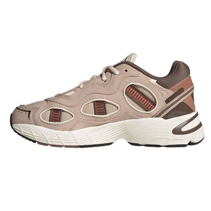 Brown-Light Brown - Side - Adidas Womens-Ladies Astir Leather Platform Trainers