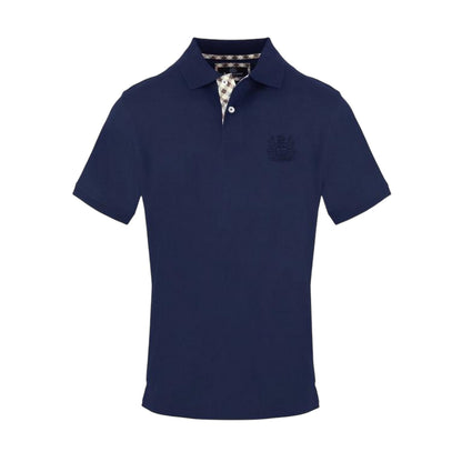 Navy - Front - Aquascutum Mens Embroidered Logo Polo Shirt