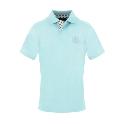 Sky Blue - Front - Aquascutum Mens Embroidered Logo Polo Shirt