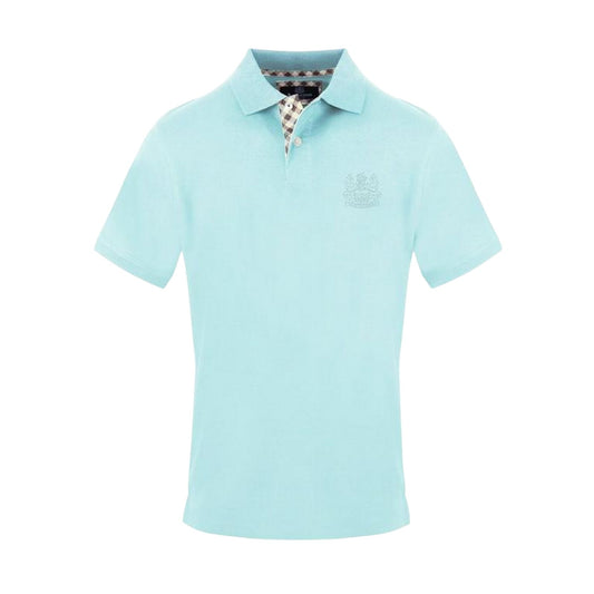 Sky Blue - Front - Aquascutum Mens Embroidered Logo Polo Shirt