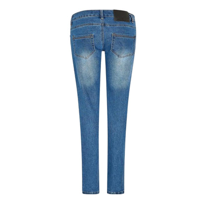 Mid Blue - Back - Criminal Damage Womens-Ladies Denim Skinny Jeans