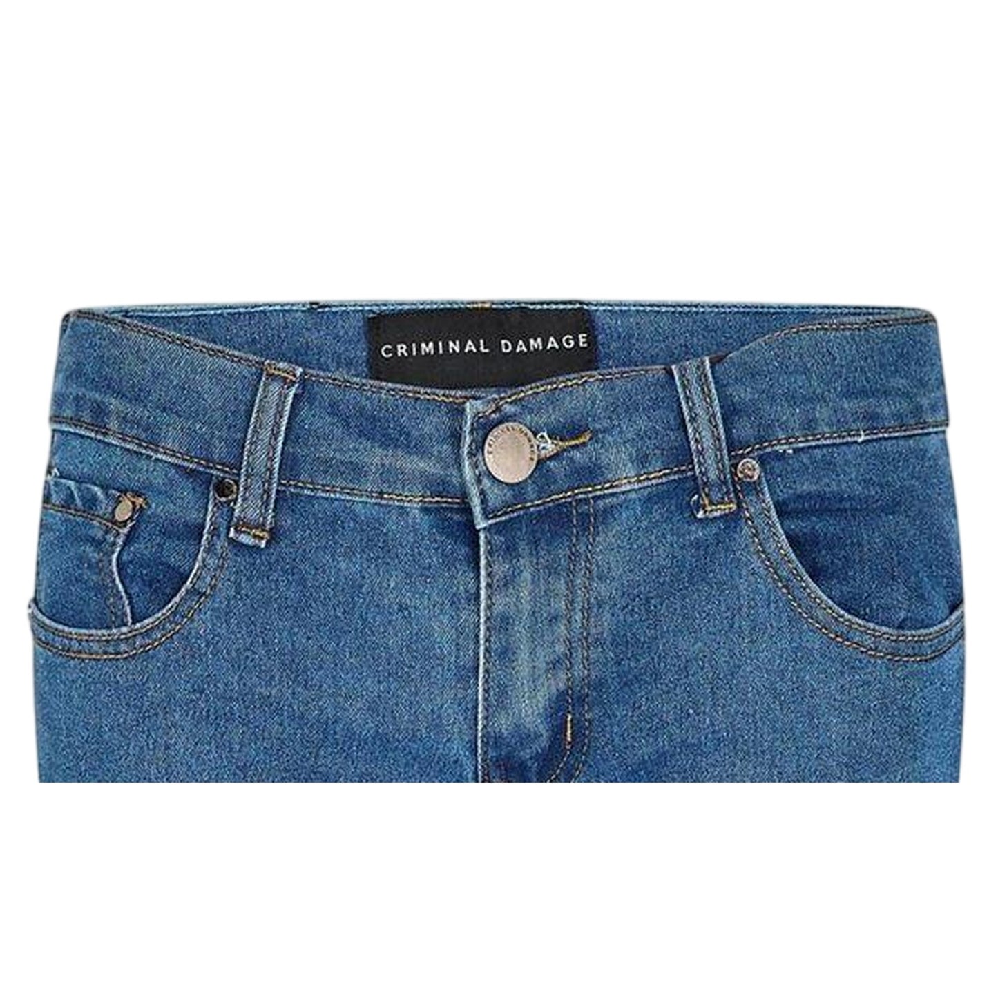 Mid Blue - Side - Criminal Damage Womens-Ladies Denim Skinny Jeans