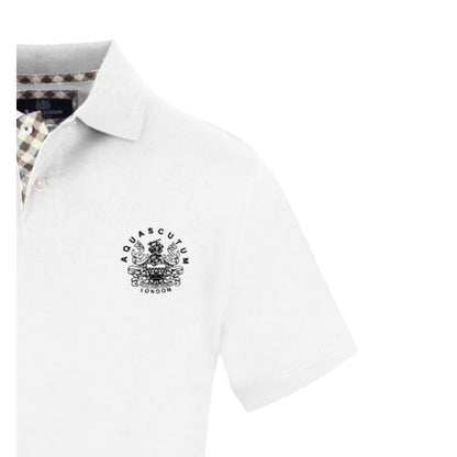 White - Side - Aquascutum Mens Collared Polo Shirt