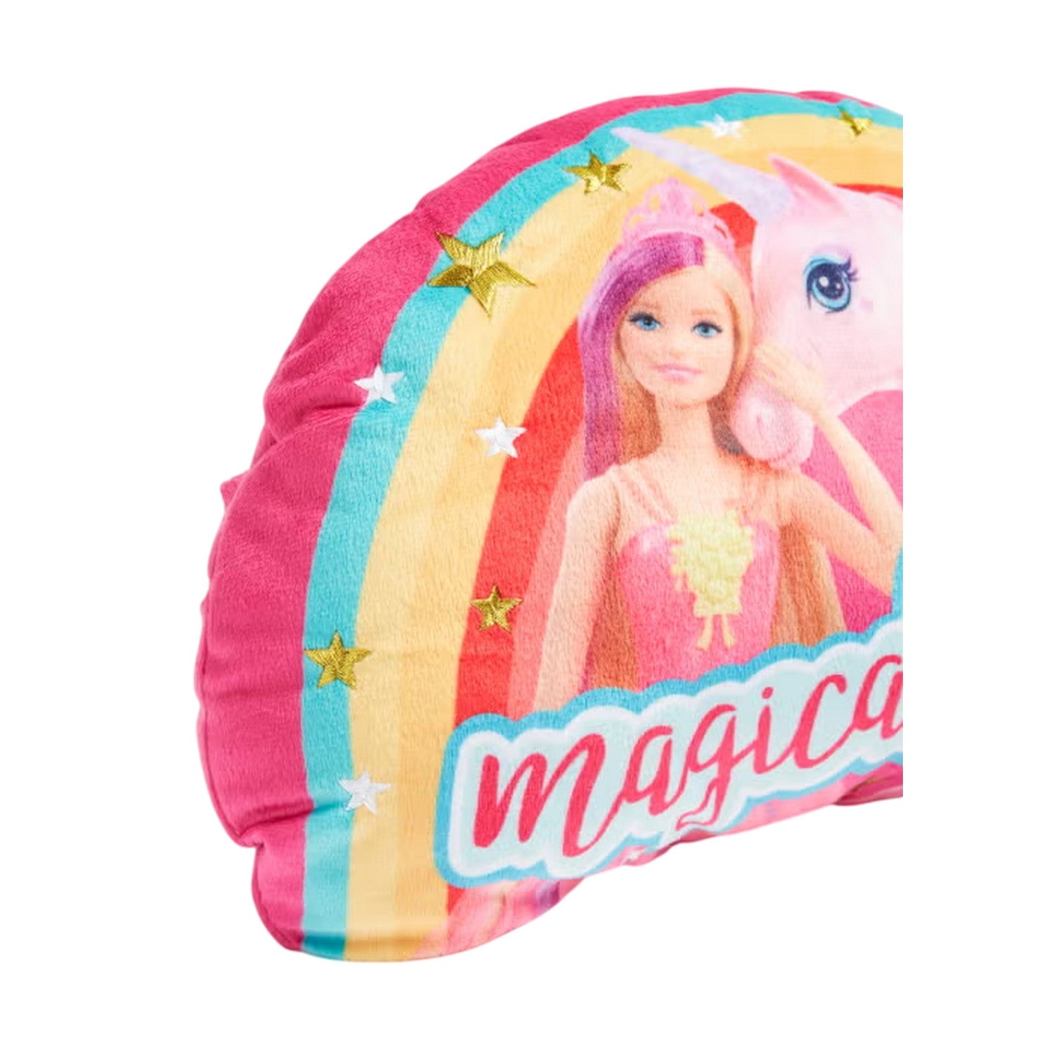 Multicoloured Print - Side - Barbie Magical Rainbow Cushion