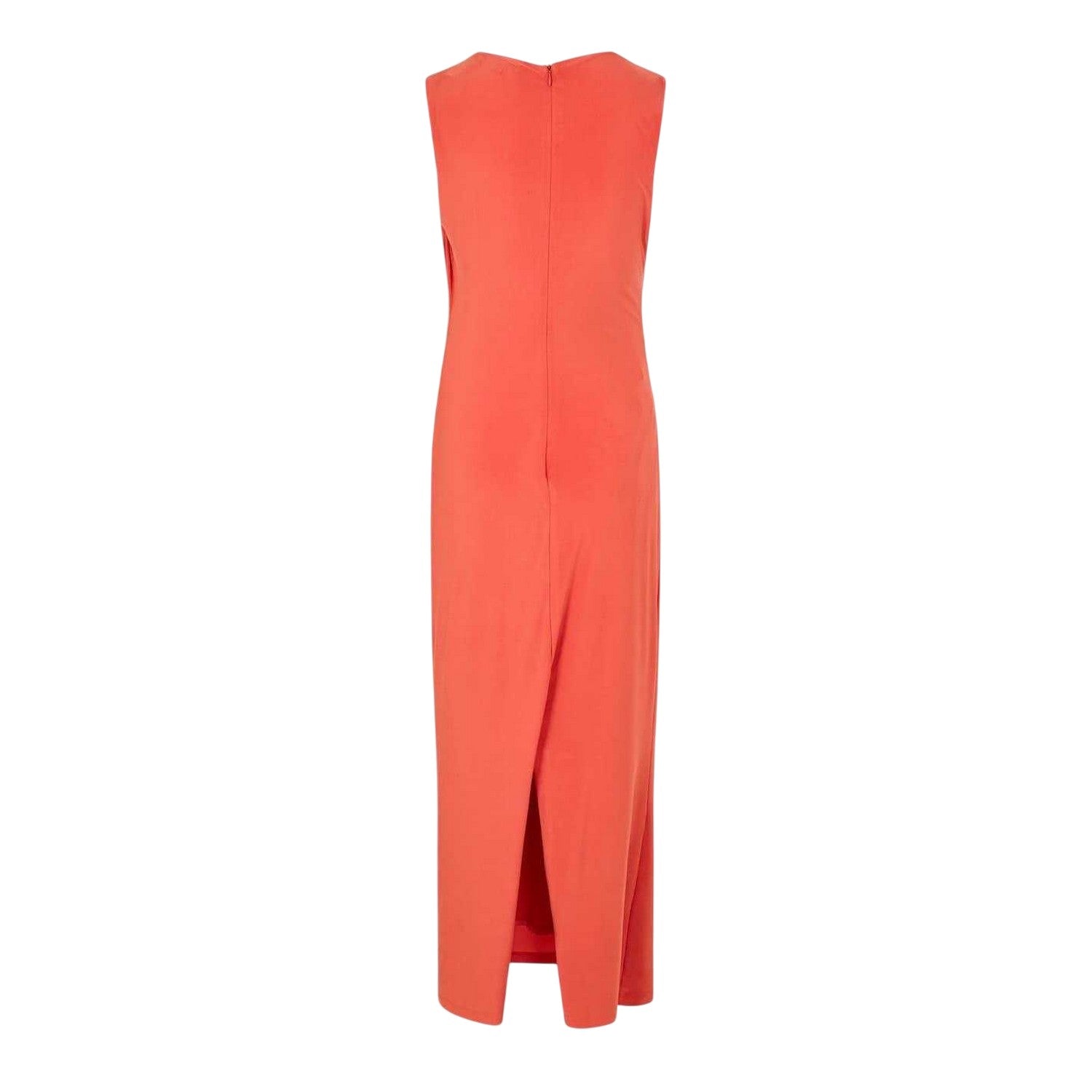 Orange - Back - Biba Womens-Ladies Cinched Waist Maxi Dress