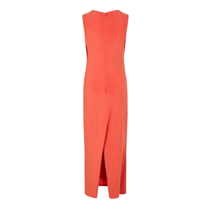 Orange - Back - Biba Womens-Ladies Cinched Waist Maxi Dress