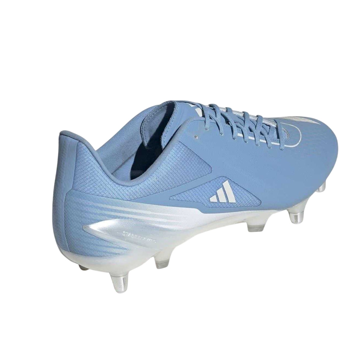 Blue-White - Back - Adidas Mens Adizero RS15 Pro Gradient Leather Soft Ground Rugby Boots