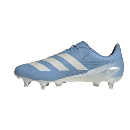 Blue-White - Side - Adidas Mens Adizero RS15 Pro Gradient Leather Soft Ground Rugby Boots