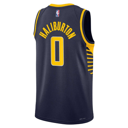 College Navy - Back - Indiana Pacers Childrens-Kids Haliburton Nike Basketball Jersey