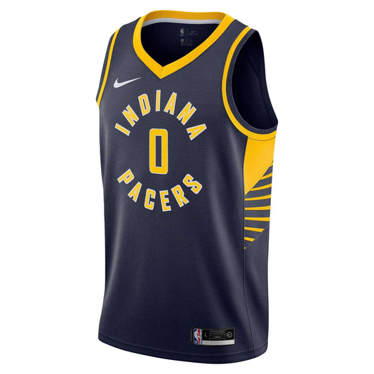 College Navy - Front - Indiana Pacers Childrens-Kids Haliburton Nike Basketball Jersey