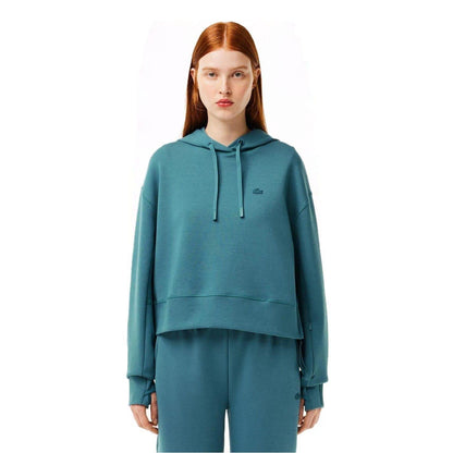 Hydro Teal - Lifestyle - Lacoste Womens-Ladies Scuba Drawstring Hoodie
