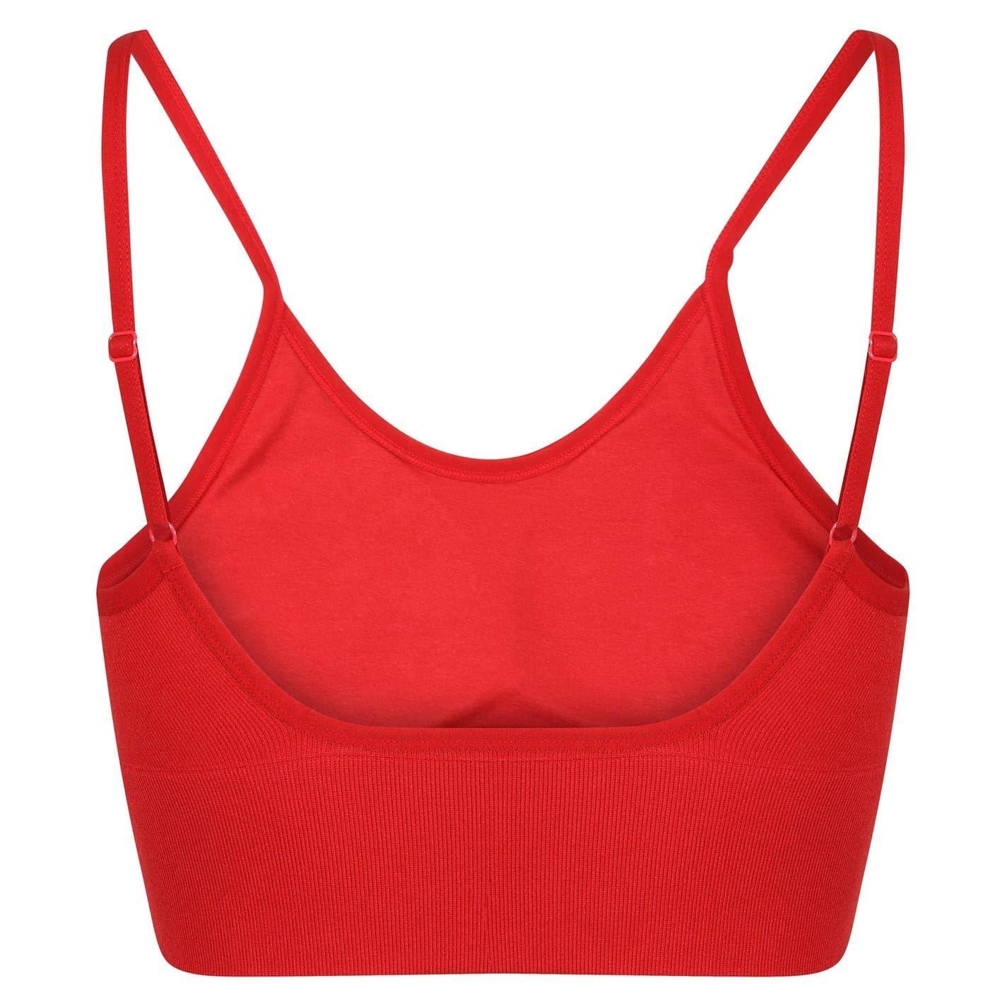 Red - Back - Reebok Womens-Ladies Hatty Seamless Sports Bra