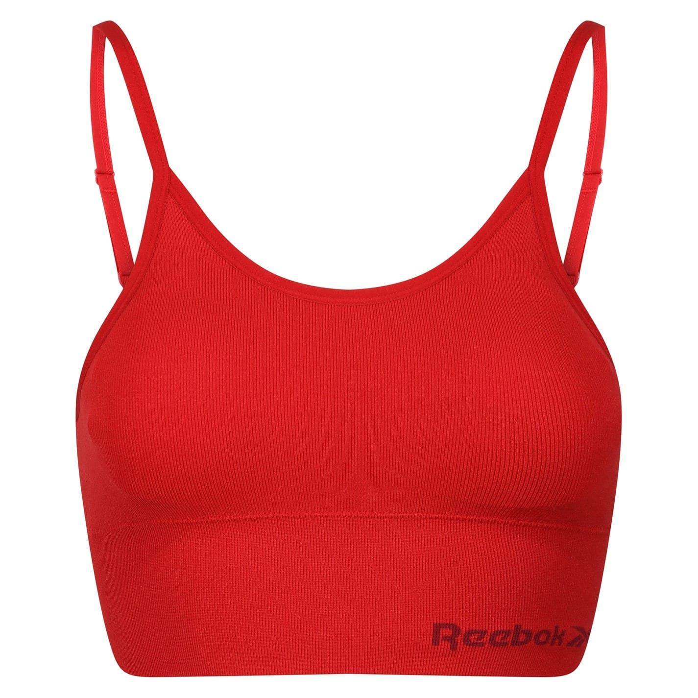 Red - Front - Reebok Womens-Ladies Hatty Seamless Sports Bra