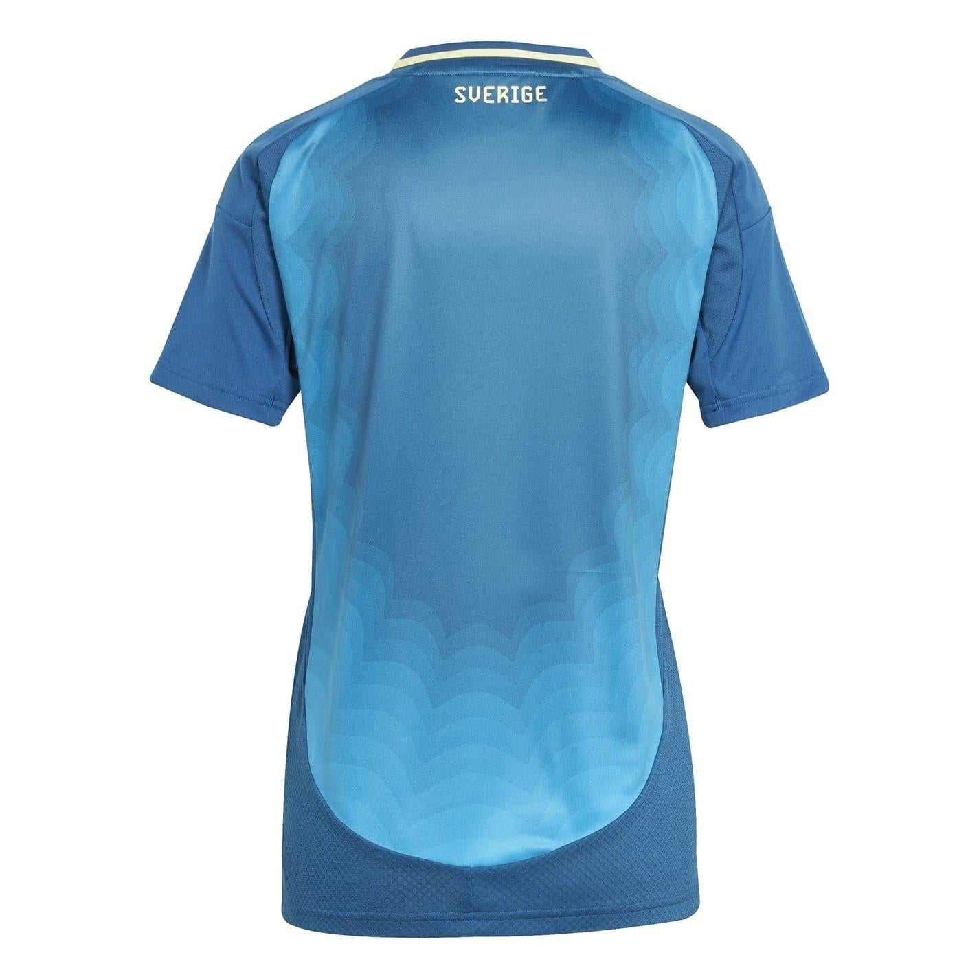Marine Blue - Back - Adidas Womens-Ladies Sweden FA Away Jersey